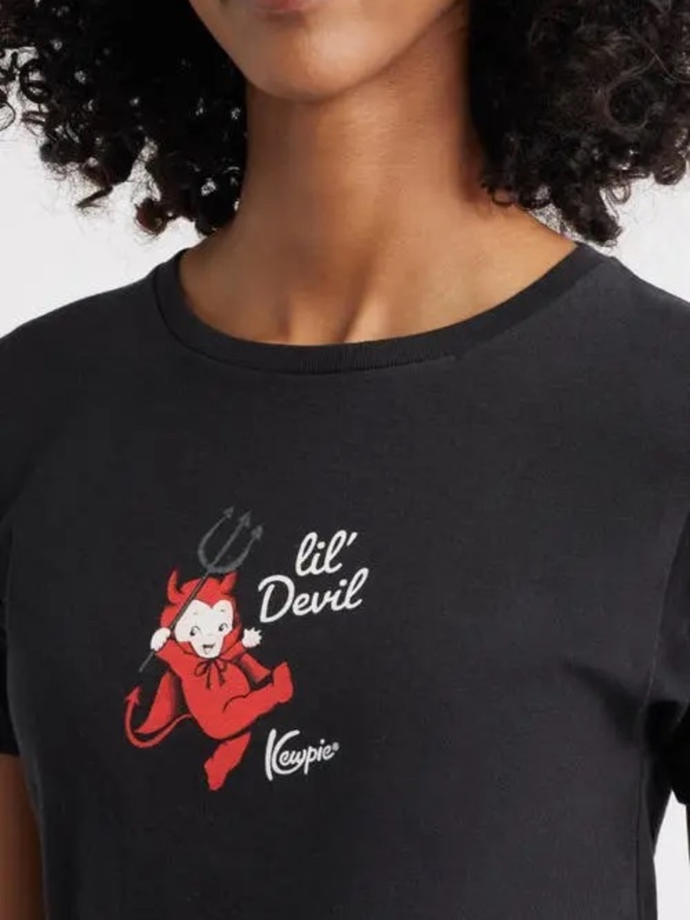 Kewpie Lil' Devil Graphic Tee 100% Cotton - Black Size L